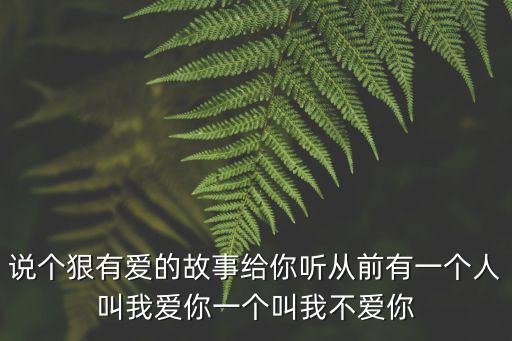 說個狠有愛的故事給你聽從前有一個人叫我愛你一個叫我不愛你