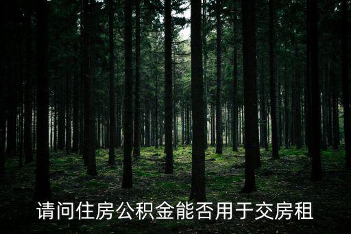 公積金交房租，我想用公積金交房租可以么
