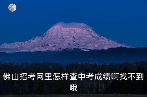 佛山招考網(wǎng)里怎樣查中考成績啊找不到哦