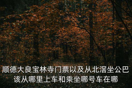 順德寶林寺，順德寶林寺門票
