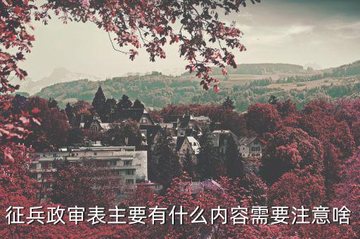 征兵政審表主要有什么內容需要注意啥