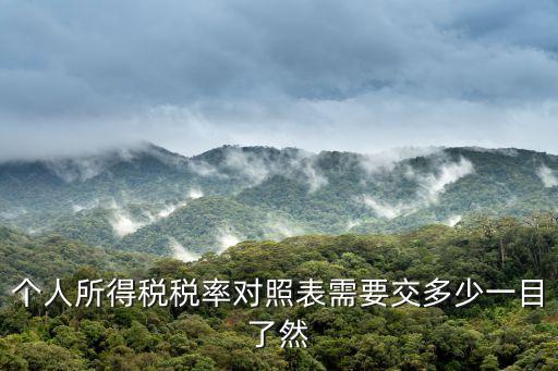 個稅稅率表，新的個人所得稅稅率表