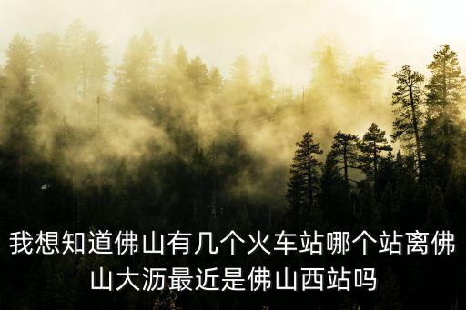 我想知道佛山有幾個火車站哪個站離佛山大瀝最近是佛山西站嗎
