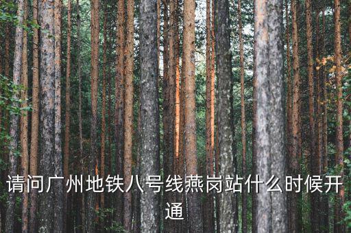 請問廣州地鐵八號線燕崗站什么時候開通