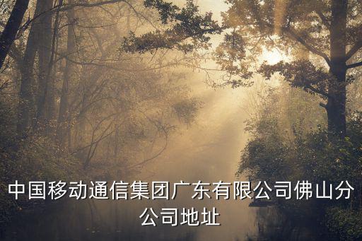 中國移動通信集團廣東有限公司佛山分公司地址