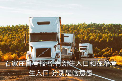 石家莊自考報(bào)名 有新生入口和在籍考生入口 分別是啥意思