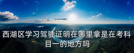 西湖區(qū)學習駕駛證明在哪里拿是在考科目一的地方嗎
