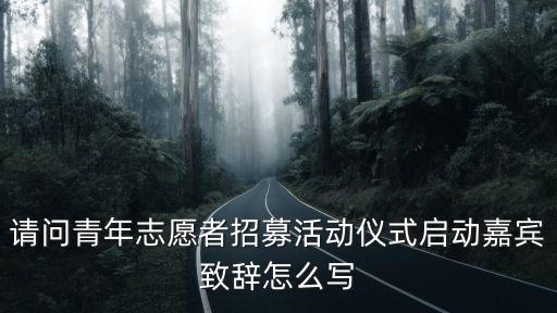 請問青年志愿者招募活動儀式啟動嘉賓致辭怎么寫