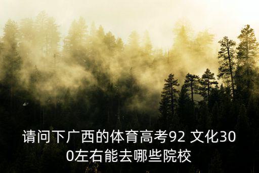 廣西體育高考，請問下廣西的體育高考92 文化300左右能去哪些院校