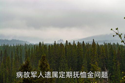 病故軍人遺屬定期撫恤金問題