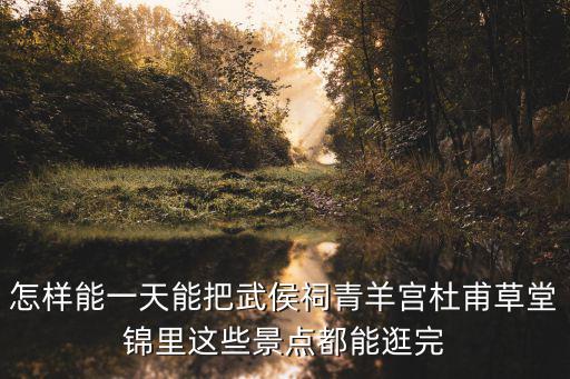 怎樣能一天能把武侯祠青羊?qū)m杜甫草堂錦里這些景點(diǎn)都能逛完