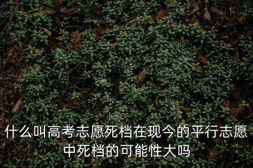 什么叫高考志愿死檔在現(xiàn)今的平行志愿中死檔的可能性大嗎