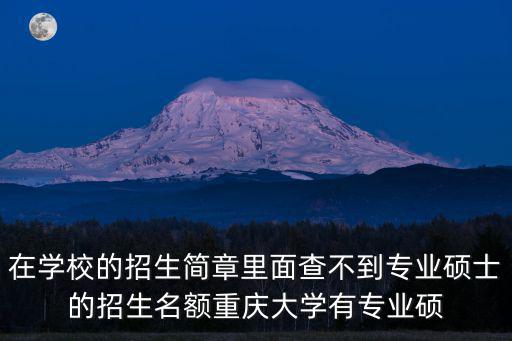 在學校的招生簡章里面查不到專業碩士的招生名額重慶大學有專業碩