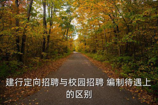 建行定向招聘與校園招聘 編制待遇上的區(qū)別