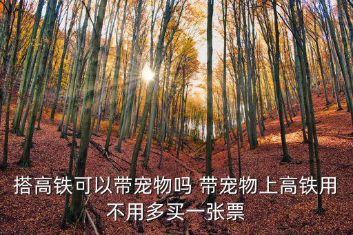 高鐵讓帶寵物嗎，搭高鐵可以帶寵物嗎 帶寵物上高鐵用不用多買一張票
