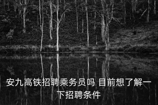 安九高鐵招聘乘務員嗎 目前想了解一下招聘條件