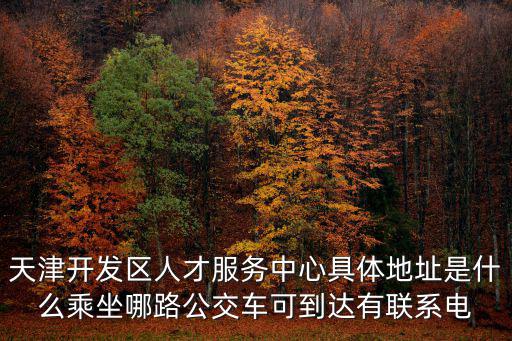 天津開發區人才服務中心具體地址是什么乘坐哪路公交車可到達有聯系電