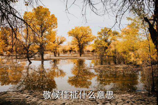 敬候佳祉什么意思