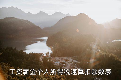 工資薪金個(gè)人所得稅速算扣除數(shù)表