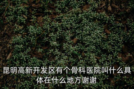 昆明高新開發區有個骨科醫院叫什么具體在什么地方謝謝