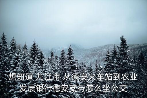 想知道 九江市 從德安火車站到農(nóng)業(yè)發(fā)展銀行德安支行怎么坐公交