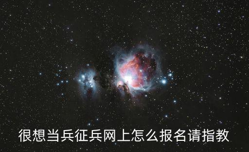 很想當兵征兵網上怎么報名請指教