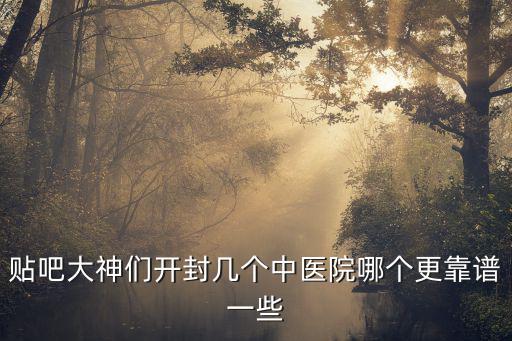 貼吧大神們開封幾個中醫院哪個更靠譜一些