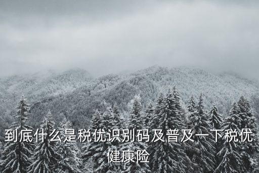 稅優，到底什么是稅優識別碼及普及一下稅優健康險