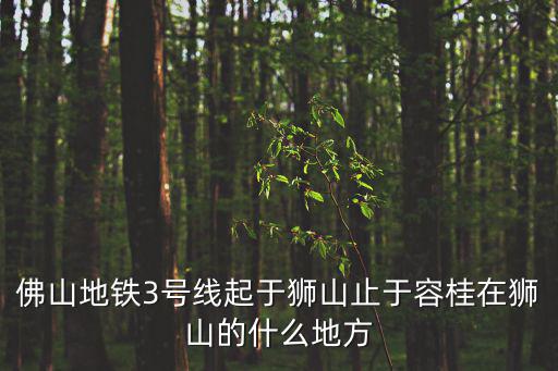 佛山地鐵3號(hào)線起于獅山止于容桂在獅山的什么地方