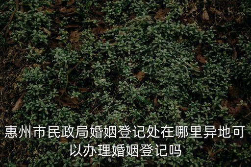 惠州市民政局婚姻登記處在哪里異地可以辦理婚姻登記嗎