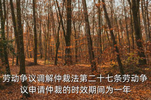 勞動爭議調解仲裁法第二十七條勞動爭議申請仲裁的時效期間為一年