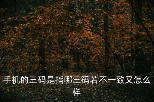 手機的三碼是指哪三碼若不一致又怎么樣