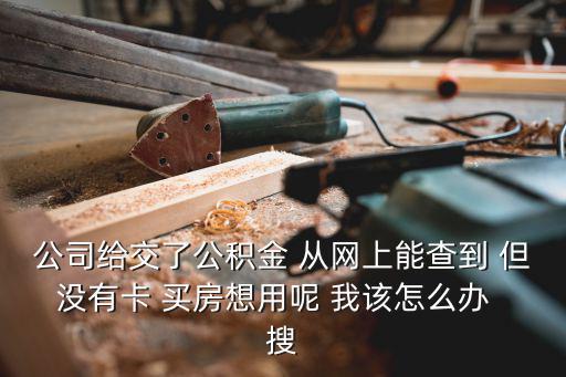 公司給交了公積金 從網上能查到 但沒有卡 買房想用呢 我該怎么辦  搜