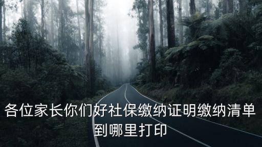 社保清單在哪里打印，各位家長你們好社保繳納證明繳納清單到哪里打印