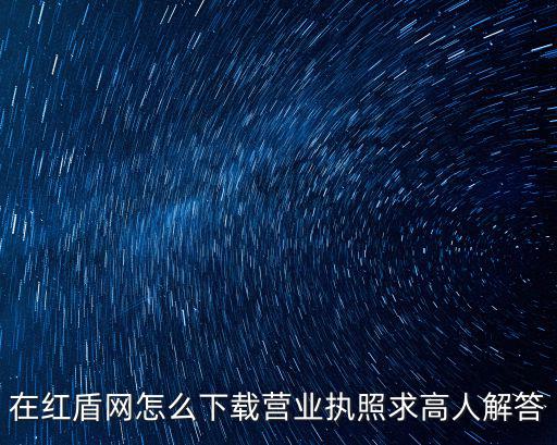 在紅盾網(wǎng)怎么下載營業(yè)執(zhí)照求高人解答
