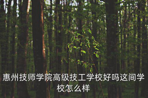 惠州技師學(xué)院，惠州市技師學(xué)院惠州市高級(jí)技工學(xué)校是同一間學(xué)校嗎學(xué)風(fēng)好嗎