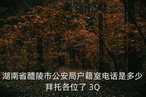 醴陵市公安局，湖南醴陵市公安局電話號碼