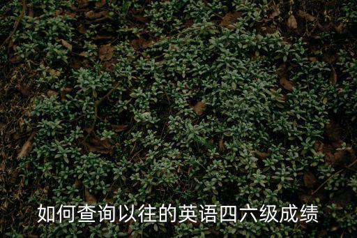 如何查詢以往的英語四六級成績