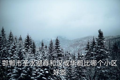 邯鄲市圣水湖畔和漢成華都比哪個小區好些