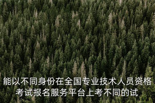 全國專業技術人員資格考試報名服務，能以不同身份在全國專業技術人員資格考試報名服務平臺上考不同的試