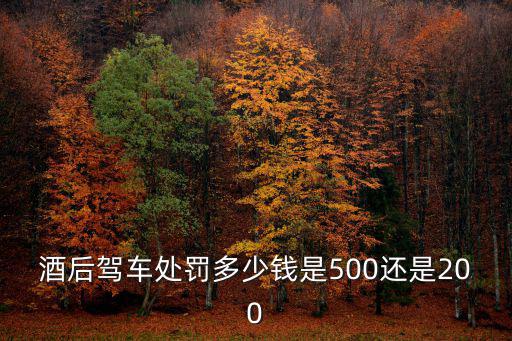 酒后駕車處罰多少錢是500還是200