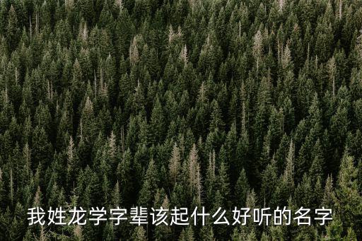 我姓龍學(xué)字輩該起什么好聽的名字