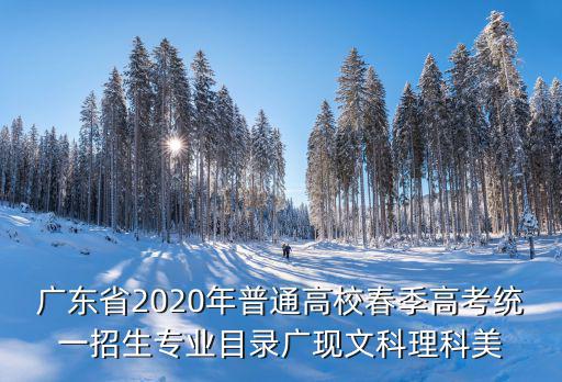 廣東省2020年普通高校春季高考統一招生專業目錄廣現文科理科美