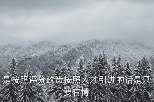 是按照評(píng)分政策按照人才引進(jìn)的話是只要有博