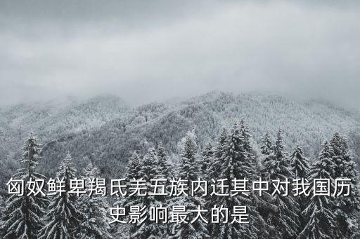 匈奴鮮卑羯氐羌五族內遷其中對我國歷史影響最大的是