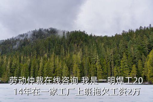 勞動(dòng)仲裁在線咨詢 我是一明焊工2014年在一家工廠上班拖欠工資2萬(wàn)