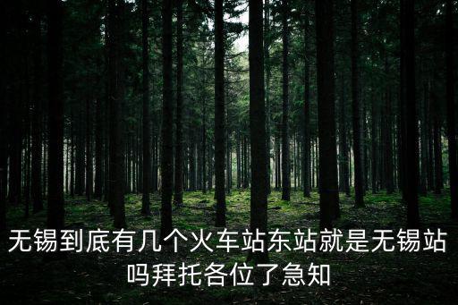 無錫到底有幾個火車站東站就是無錫站嗎拜托各位了急知