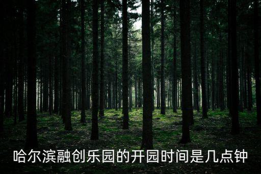 哈爾濱融創(chuàng)樂(lè)園的開(kāi)園時(shí)間是幾點(diǎn)鐘