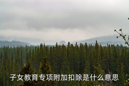 子女教育專項附加扣除是什么意思