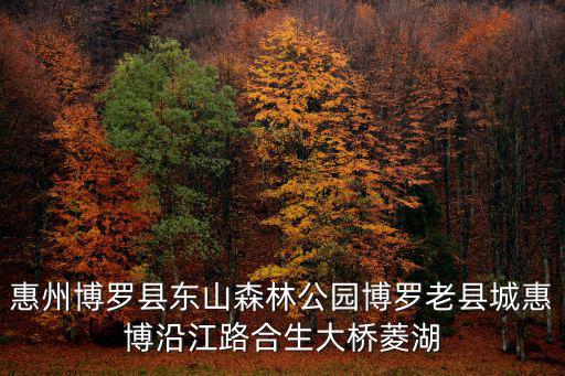 惠州博羅縣東山森林公園博羅老縣城惠博沿江路合生大橋菱湖